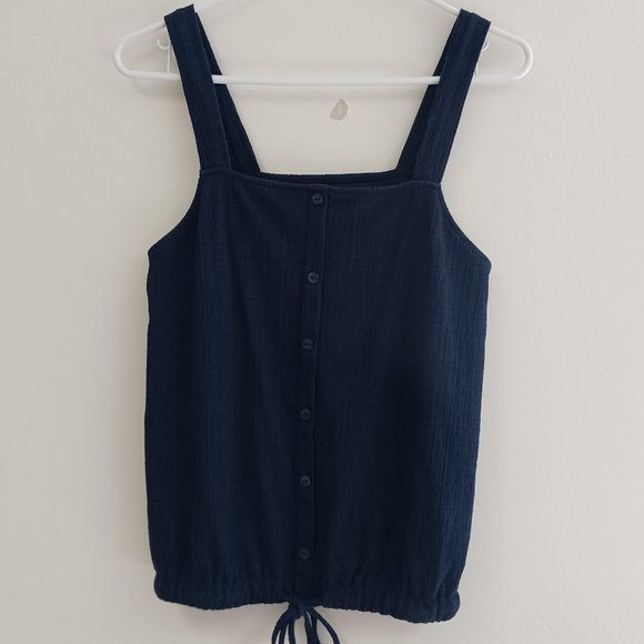 LOFT Tops - LOFT Navy Button-Down Tank Top Size XS